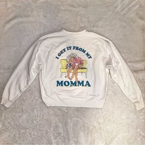 Vintage White A Phi Mom's Weekend Graphic Crewneck Sweatshirt Size Small